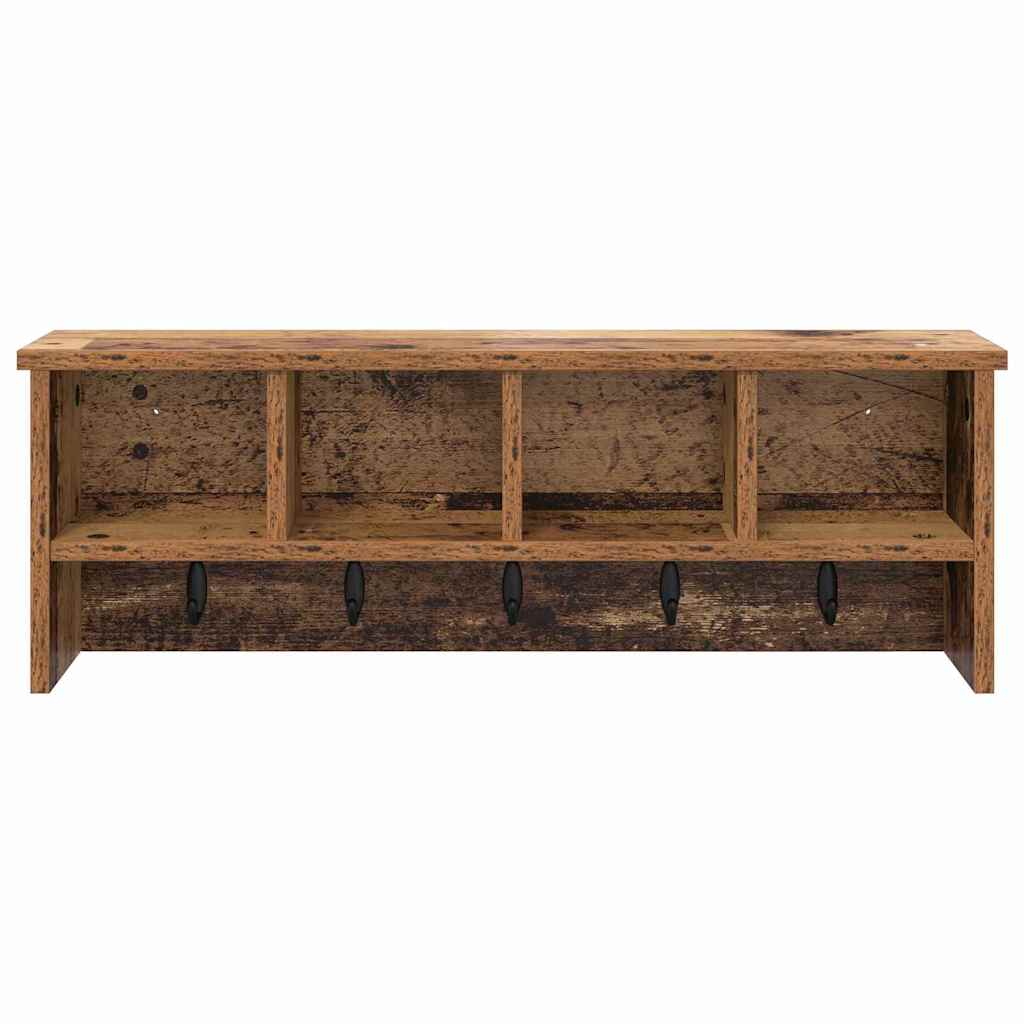 vidaXL Wall-Mounted Coat Rack Old Wood 75 x 16 x 26 cm Engineered wood