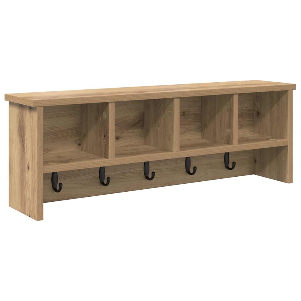 vidaXL Wall-Mounted Coat Rack with Shelf Artisan Oak 75 x 16 x 26 cm