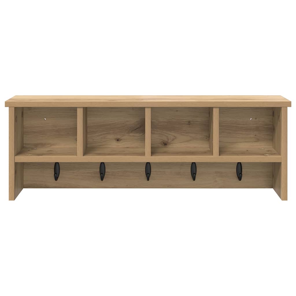 vidaXL Wall-Mounted Coat Rack with Shelf Artisan Oak 75 x 16 x 26 cm