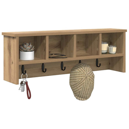 vidaXL Wall-Mounted Coat Rack with Shelf Artisan Oak 75 x 16 x 26 cm