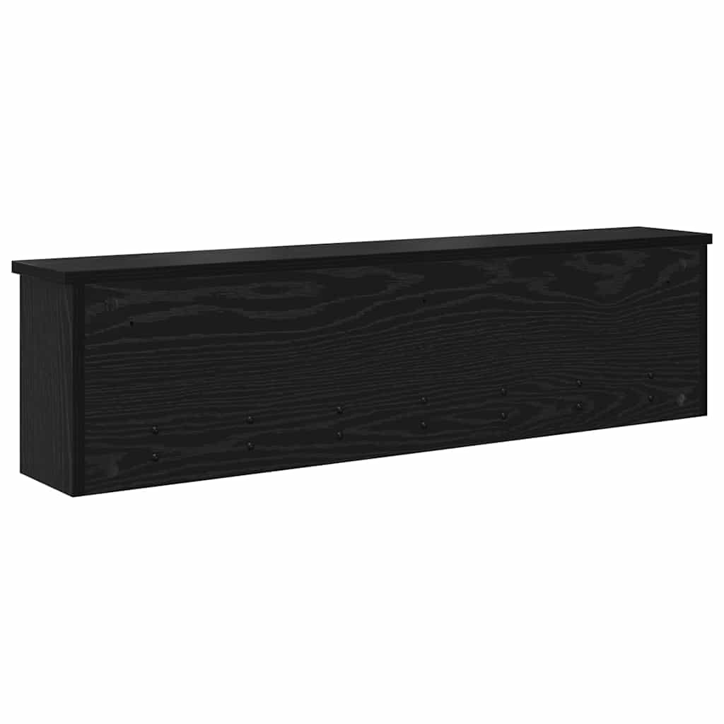 vidaXL Wall-Mounted Coat Rack with Shelf Black Oak 100 x 16 x 26 cm