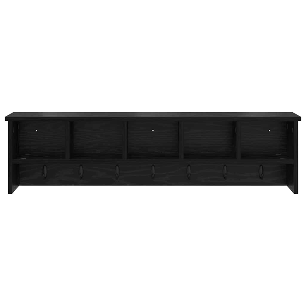 vidaXL Wall-Mounted Coat Rack with Shelf Black Oak 100 x 16 x 26 cm