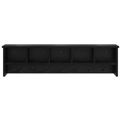 vidaXL Wall-Mounted Coat Rack with Shelf Black Oak 100 x 16 x 26 cm