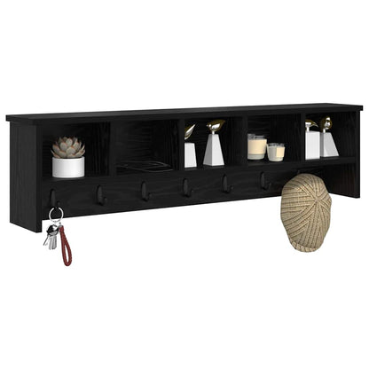 vidaXL Wall-Mounted Coat Rack with Shelf Black Oak 100 x 16 x 26 cm