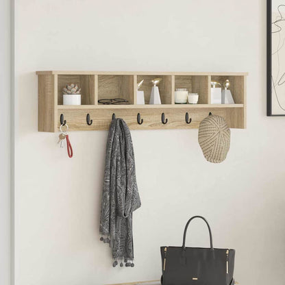 vidaXL Wall-Mounted Coat Rack with Shelf Sonoma Oak 100 x 16 x 26 cm
