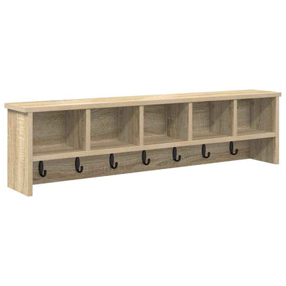 vidaXL Wall-Mounted Coat Rack with Shelf Sonoma Oak 100 x 16 x 26 cm