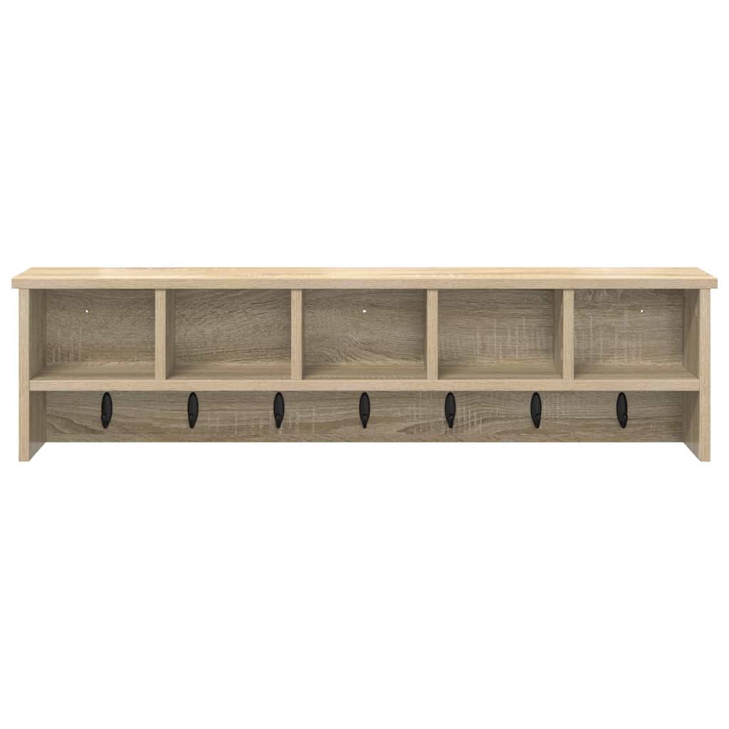 vidaXL Wall-Mounted Coat Rack with Shelf Sonoma Oak 100 x 16 x 26 cm