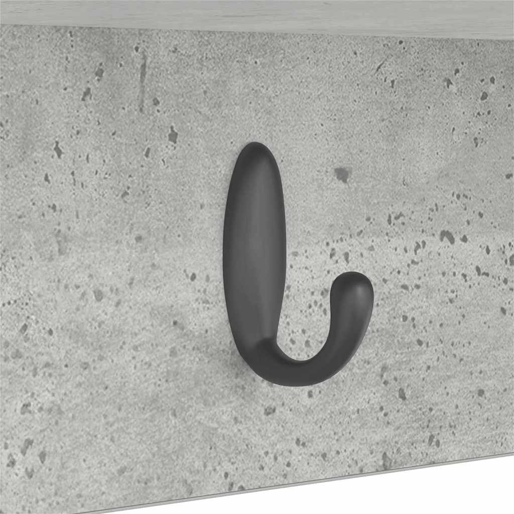 vidaXL Wall-Mounted Coat Rack Concrete Grey 100 x 16 x 26 cm