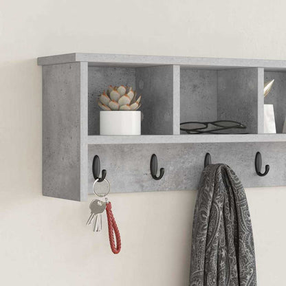 vidaXL Wall-Mounted Coat Rack Concrete Grey 100 x 16 x 26 cm