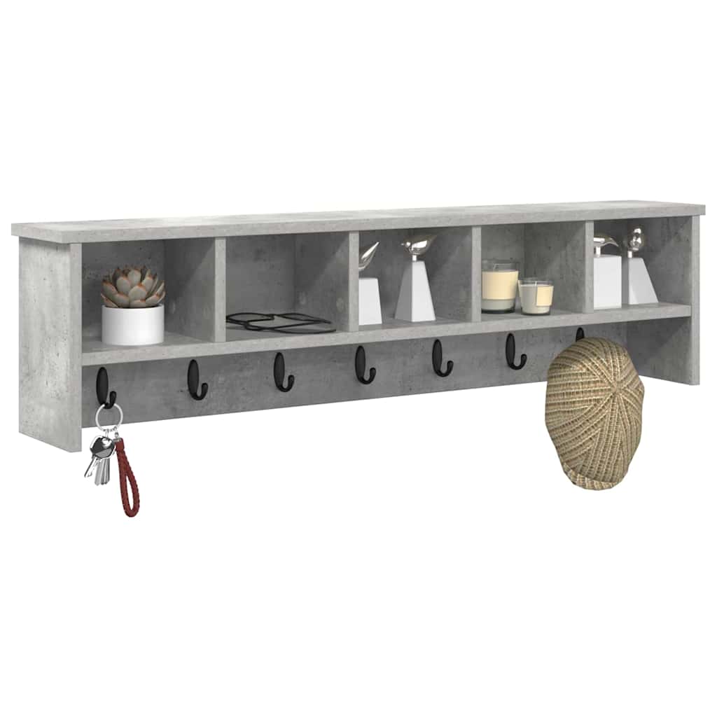vidaXL Wall-Mounted Coat Rack Concrete Grey 100 x 16 x 26 cm