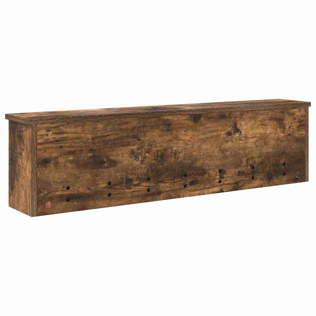 vidaXL Wall-Mounted Coat Rack with Shelf Smoked Oak 100 x 16 x 26 cm