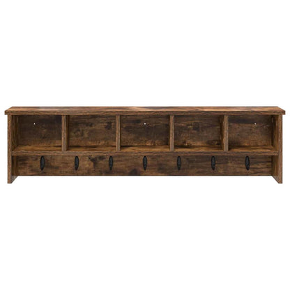 vidaXL Wall-Mounted Coat Rack with Shelf Smoked Oak 100 x 16 x 26 cm
