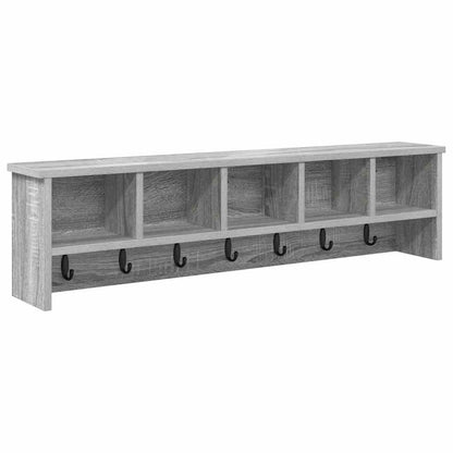 vidaXL Wall-Mounted Coat Rack with Shelf Grey Sonoma 100 x 16 x 26 cm