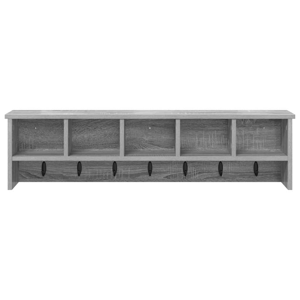 vidaXL Wall-Mounted Coat Rack with Shelf Grey Sonoma 100 x 16 x 26 cm