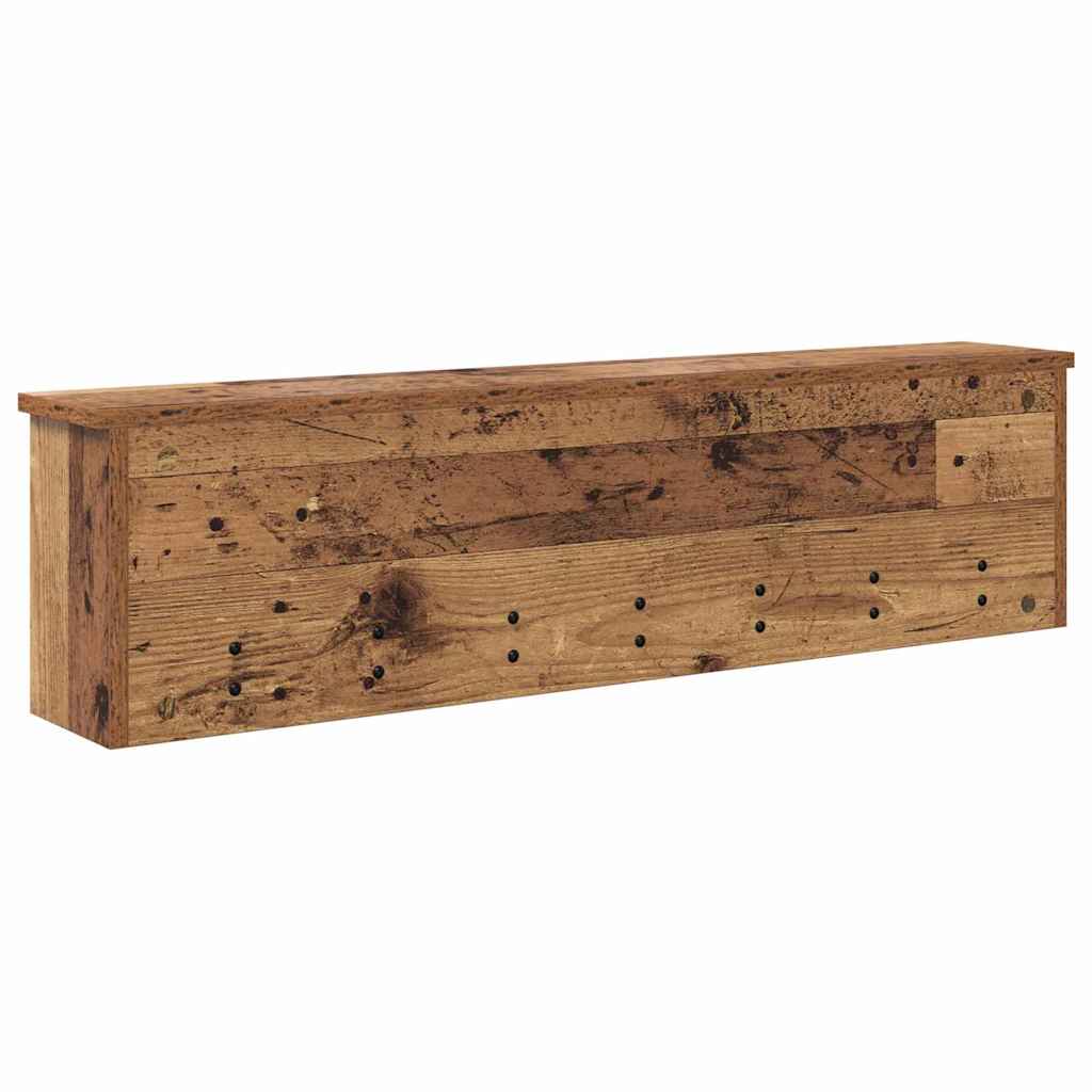vidaXL Wall-Mounted Coat Rack with Shelf Old Wood 100 x 16 x 26 cm