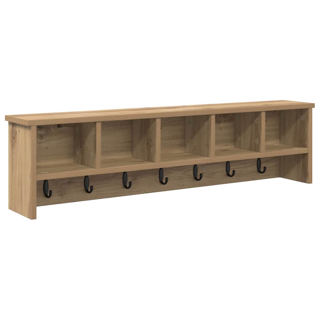 vidaXL Wall-Mounted Coat Rack Wall-Mounted Artisan Oak Engineered wood