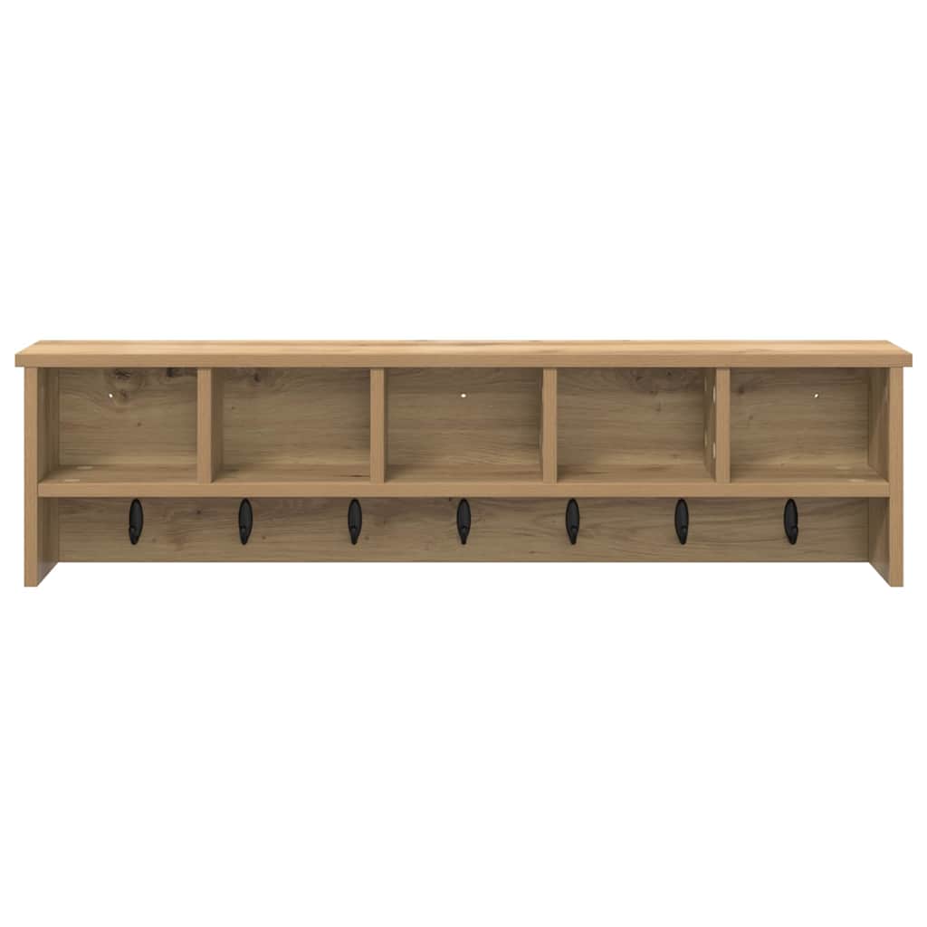 vidaXL Wall-Mounted Coat Rack with Shelf Artisan Oak 100 x 16 x 26 cm