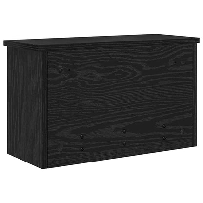 vidaXL Wall-Mounted Coat Rack with Shelf Black Oak 50 x 20 x 30 cm