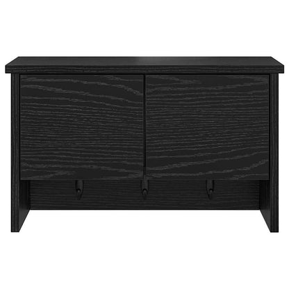 vidaXL Wall-Mounted Coat Rack with Shelf Black Oak 50 x 20 x 30 cm
