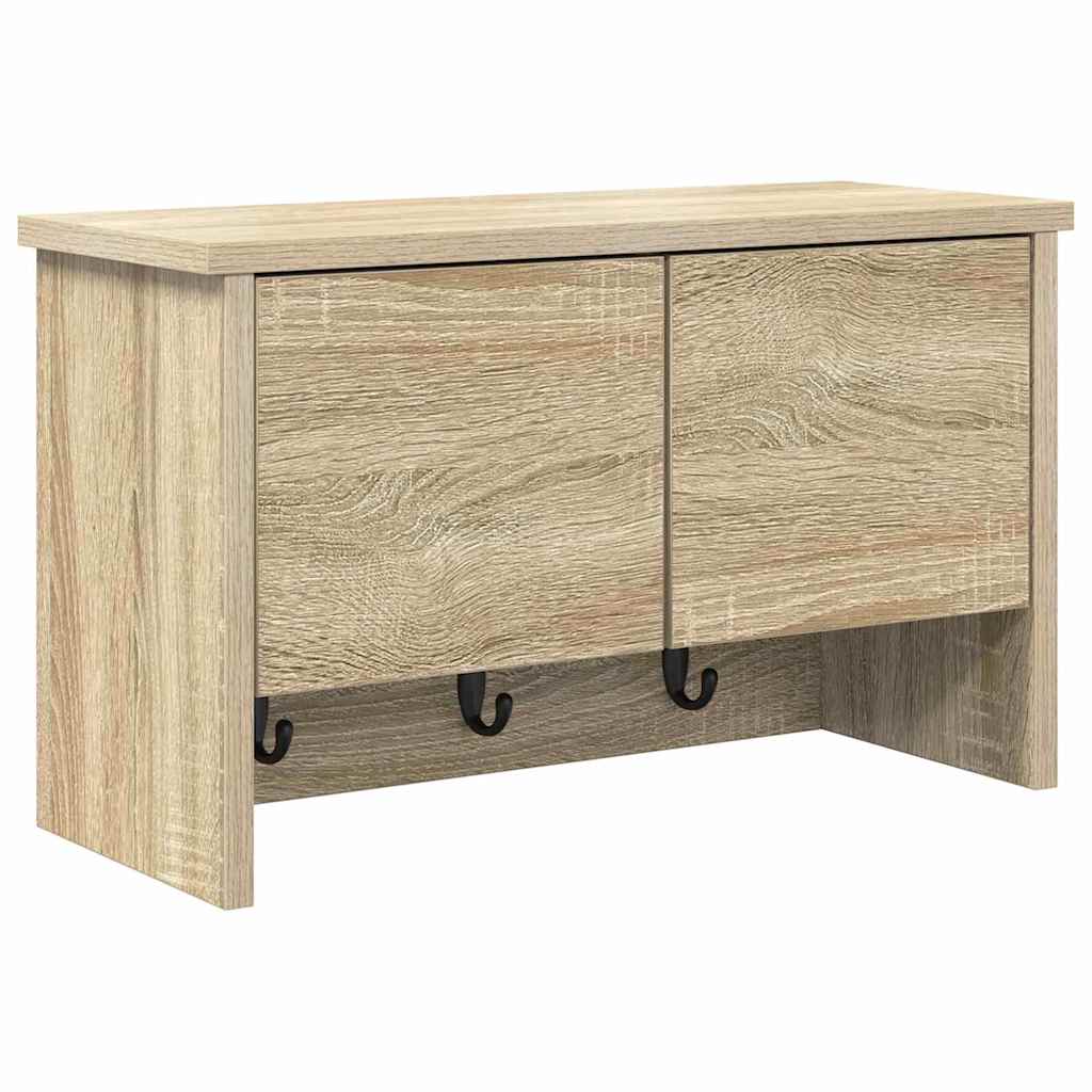 vidaXL Wall-Mounted Coat Rack with Shelf Sonoma Oak 50 x 20 x 30 cm
