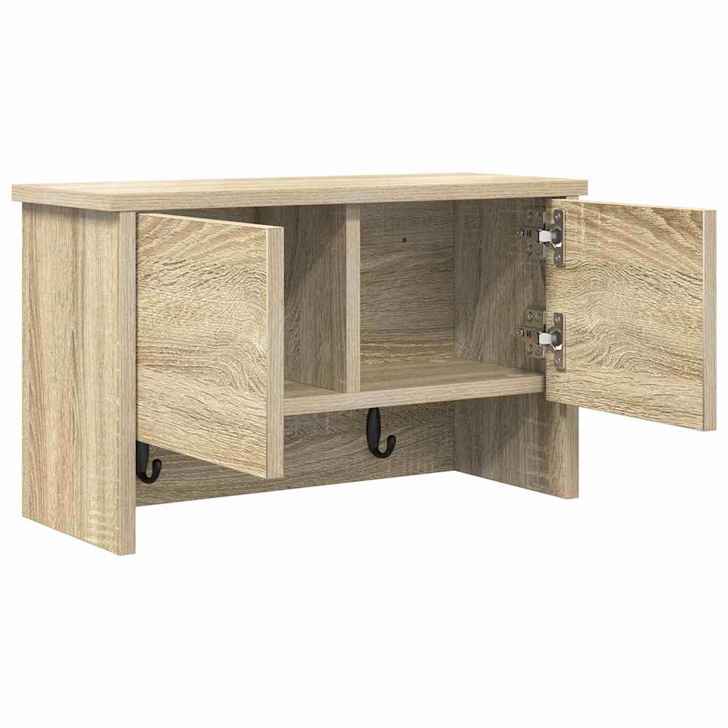 vidaXL Wall-Mounted Coat Rack with Shelf Sonoma Oak 50 x 20 x 30 cm