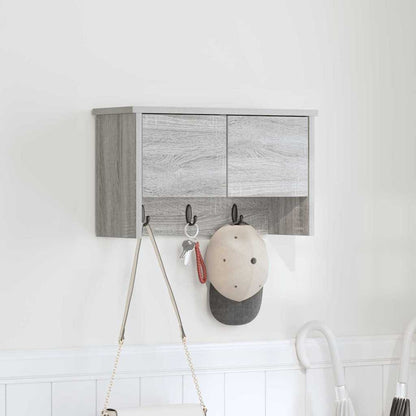 vidaXL Wall-Mounted Coat Rack with Shelf Grey Sonoma 50 x 20 x 30 cm