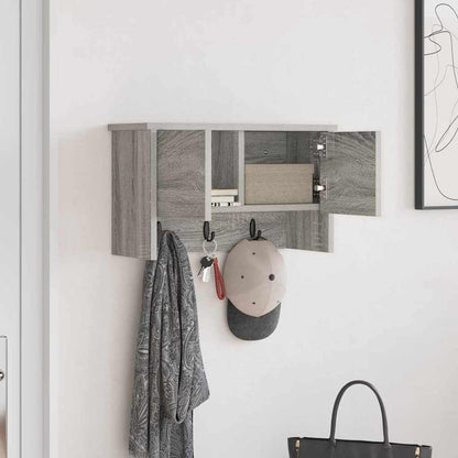 vidaXL Wall-Mounted Coat Rack with Shelf Grey Sonoma 50 x 20 x 30 cm