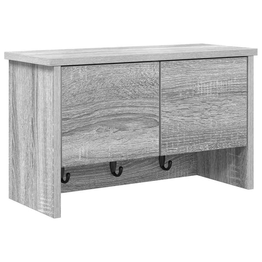 vidaXL Wall-Mounted Coat Rack with Shelf Grey Sonoma 50 x 20 x 30 cm