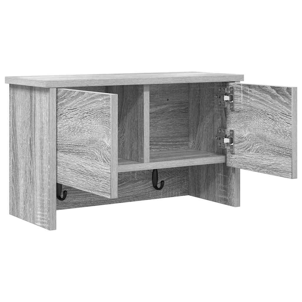 vidaXL Wall-Mounted Coat Rack with Shelf Grey Sonoma 50 x 20 x 30 cm