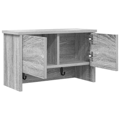 vidaXL Wall-Mounted Coat Rack with Shelf Grey Sonoma 50 x 20 x 30 cm