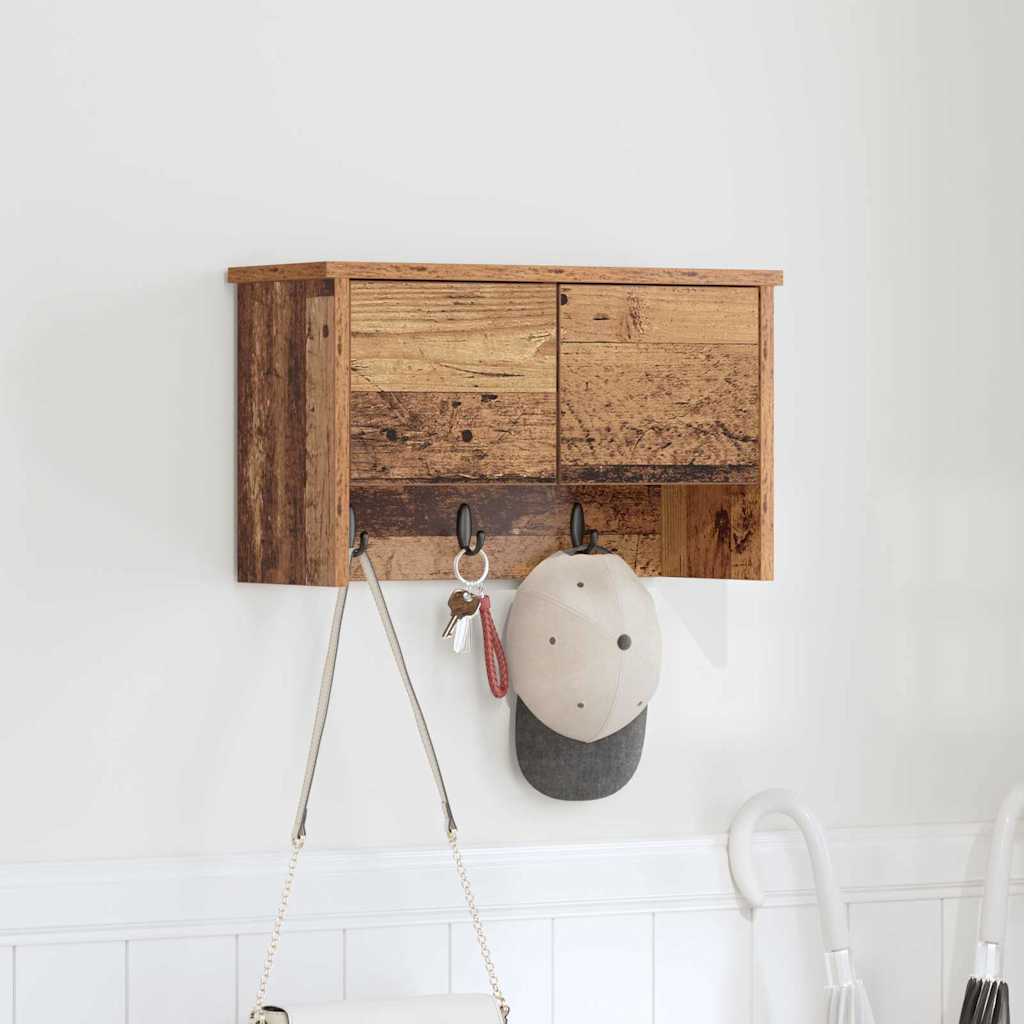 vidaXL Wall-Mounted Coat Rack Old Wood 50 x 20 x 30 cm Engineered wood