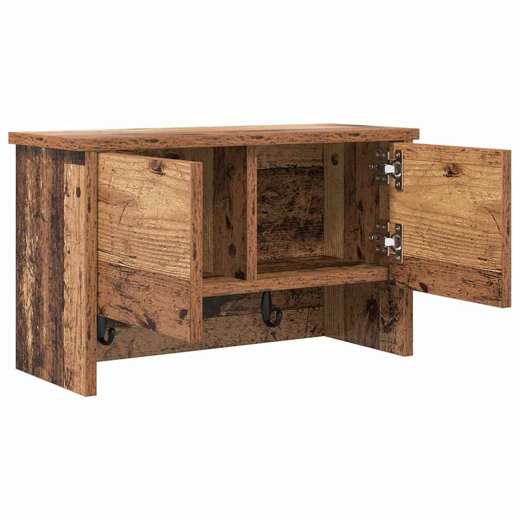 vidaXL Wall-Mounted Coat Rack Old Wood 50 x 20 x 30 cm Engineered wood