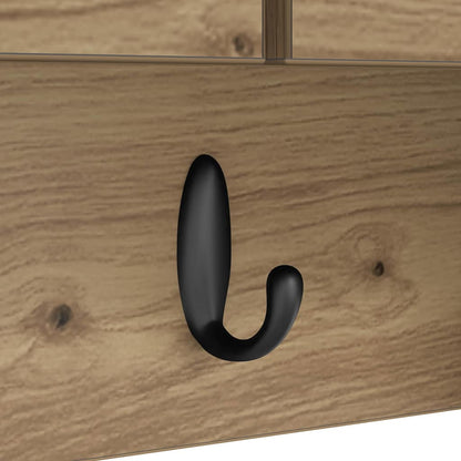vidaXL Wall-Mounted Coat Rack with Shelf Artisan Oak 50 x 20 x 30 cm
