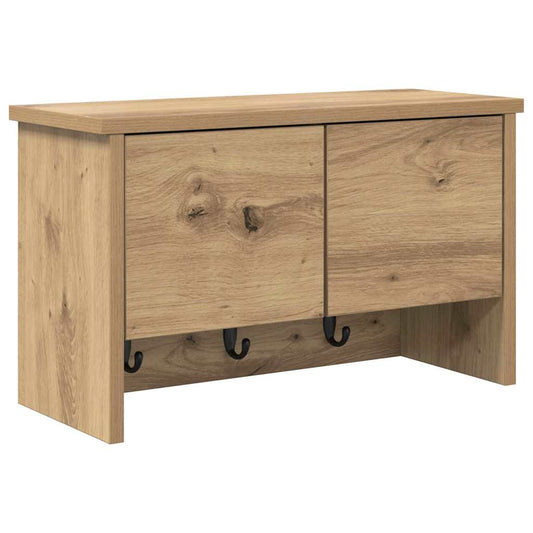 vidaXL Wall-Mounted Coat Rack with Shelf Artisan Oak 50 x 20 x 30 cm