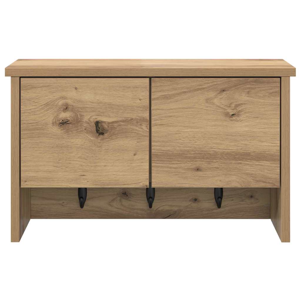 vidaXL Wall-Mounted Coat Rack with Shelf Artisan Oak 50 x 20 x 30 cm
