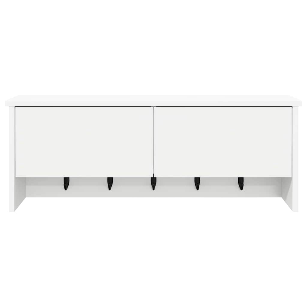 vidaXL Wall-Mounted Coat Rack White 80 x 20 x 30 cm Engineered wood