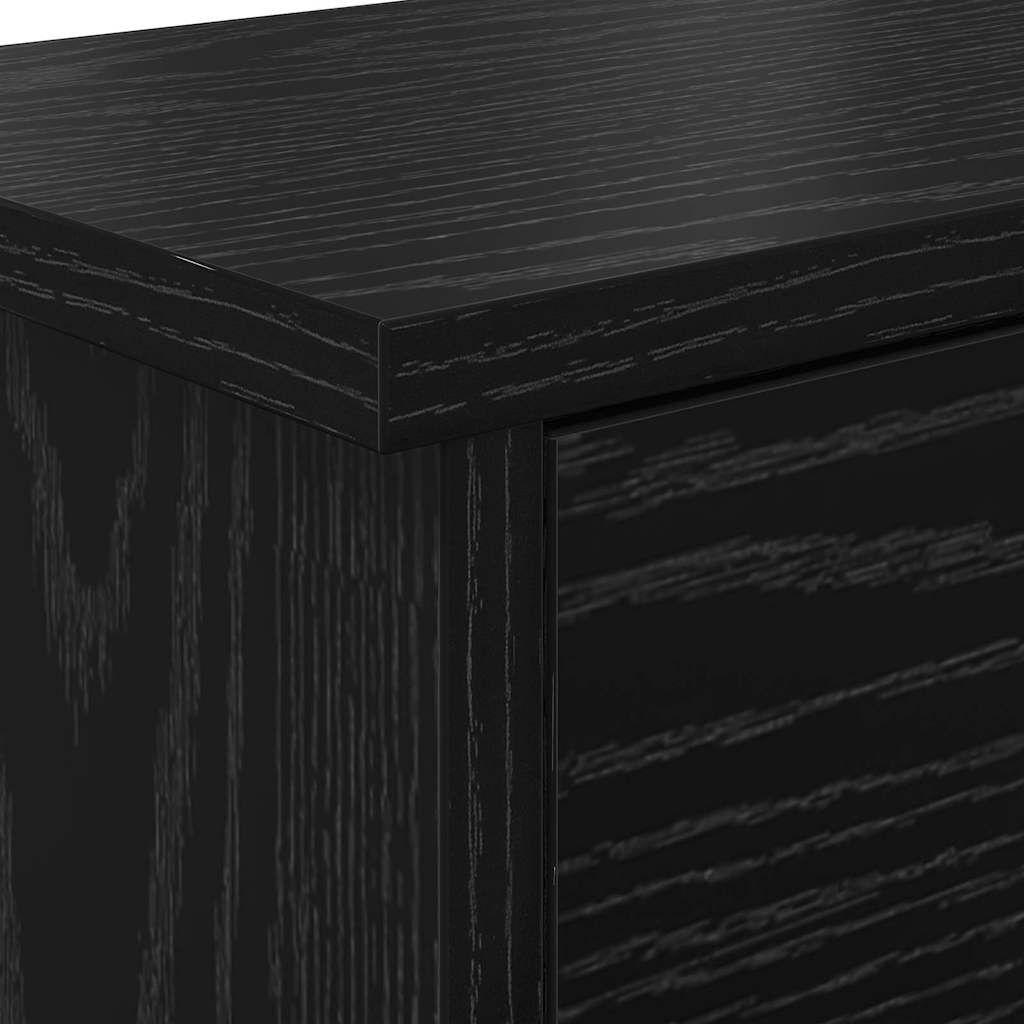 vidaXL Wall-Mounted Coat Rack with Shelf Black Oak 80 x 20 x 30 cm