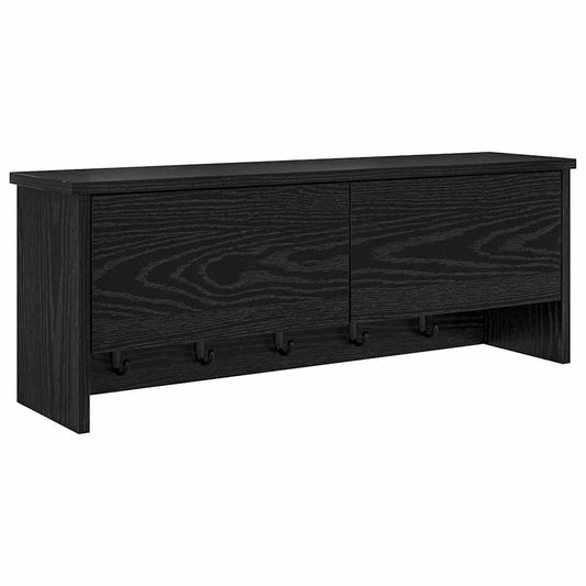 vidaXL Wall-Mounted Coat Rack with Shelf Black Oak 80 x 20 x 30 cm