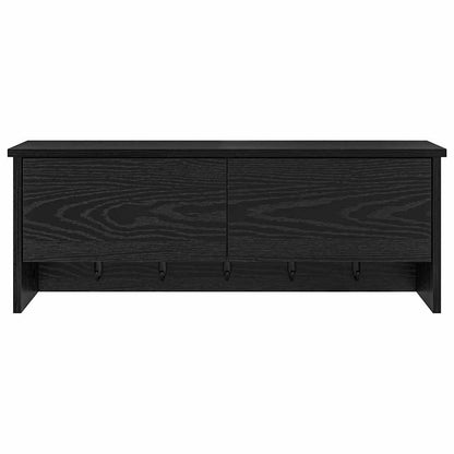 vidaXL Wall-Mounted Coat Rack with Shelf Black Oak 80 x 20 x 30 cm