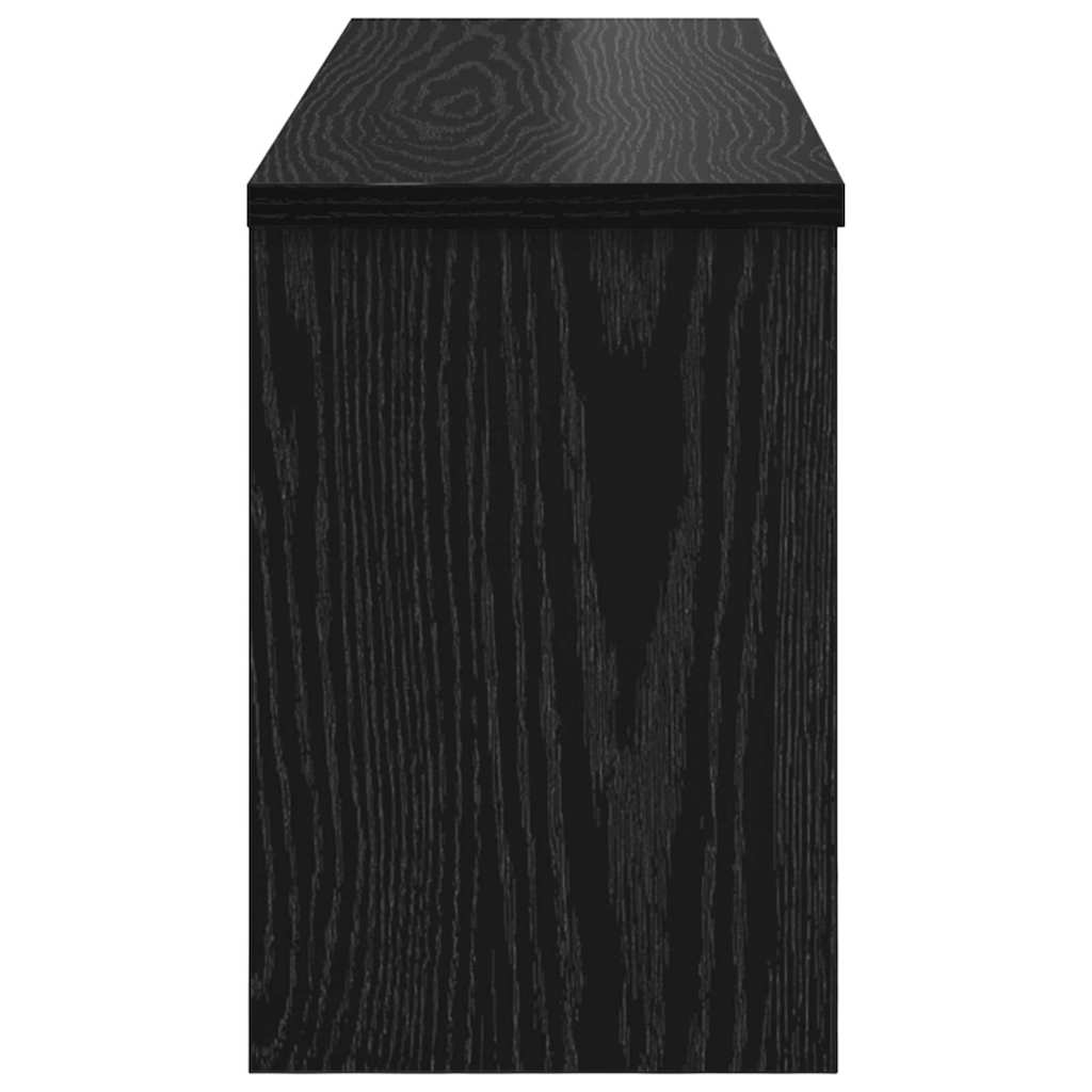 vidaXL Wall-Mounted Coat Rack with Shelf Black Oak 80 x 20 x 30 cm