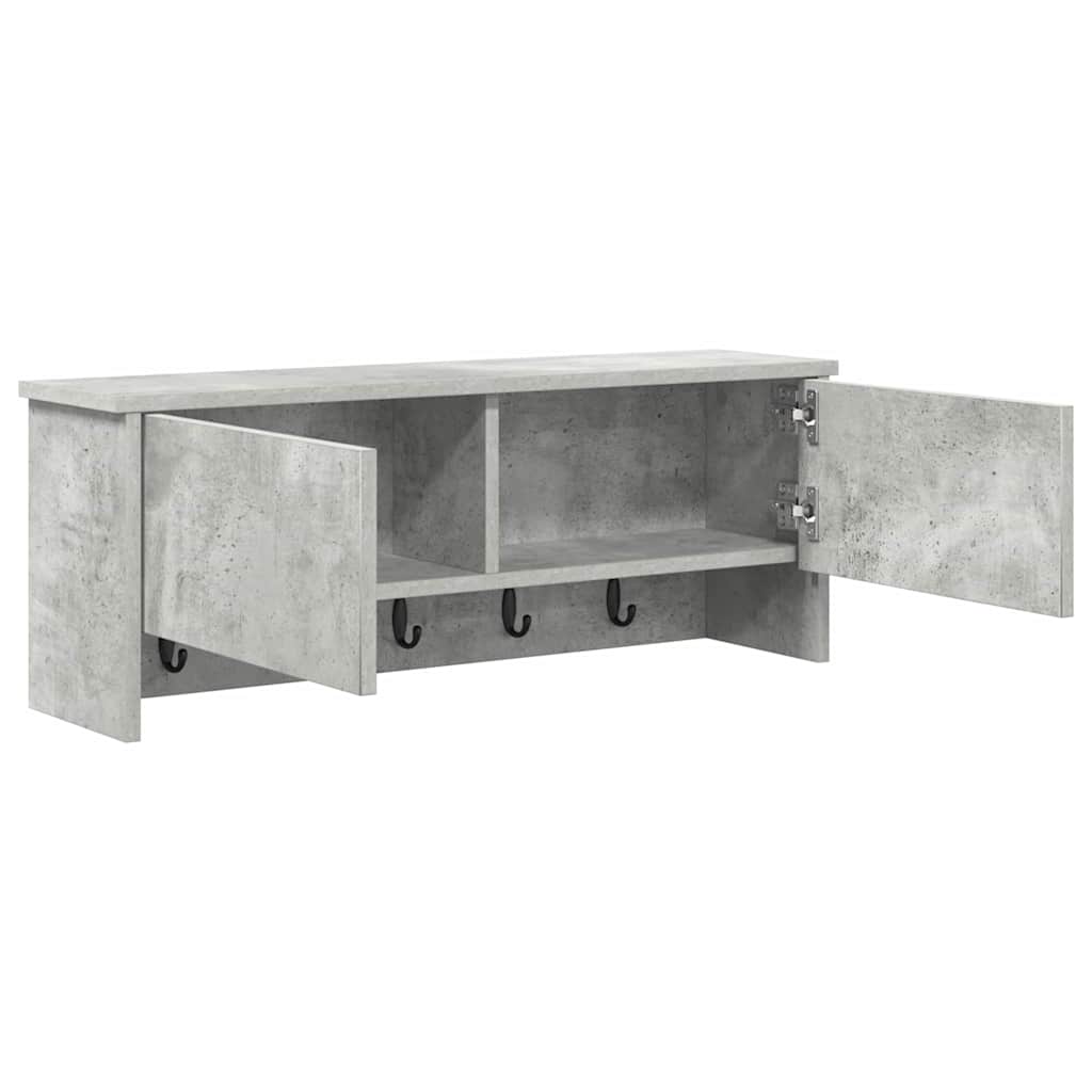 vidaXL Wall-Mounted Coat Rack with Shelf Concrete Grey 80 x 20 x 30 cm