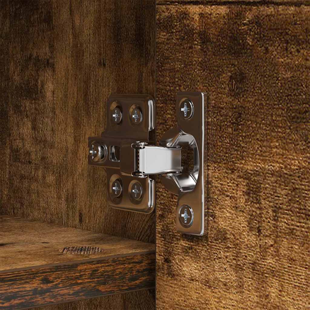 vidaXL Wall-Mounted Coat Rack with Shelf Smoked Oak 80 x 20 x 30 cm
