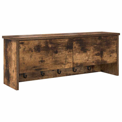 vidaXL Wall-Mounted Coat Rack with Shelf Smoked Oak 80 x 20 x 30 cm