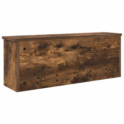 vidaXL Wall-Mounted Coat Rack with Shelf Smoked Oak 80 x 20 x 30 cm