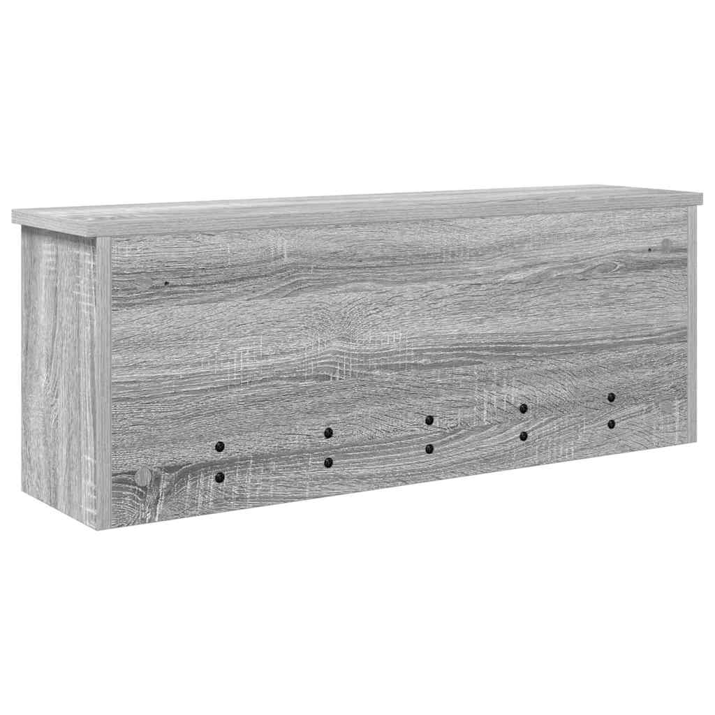 vidaXL Wall-Mounted Coat Rack with Shelf Grey Sonoma 80 x 20 x 30 cm