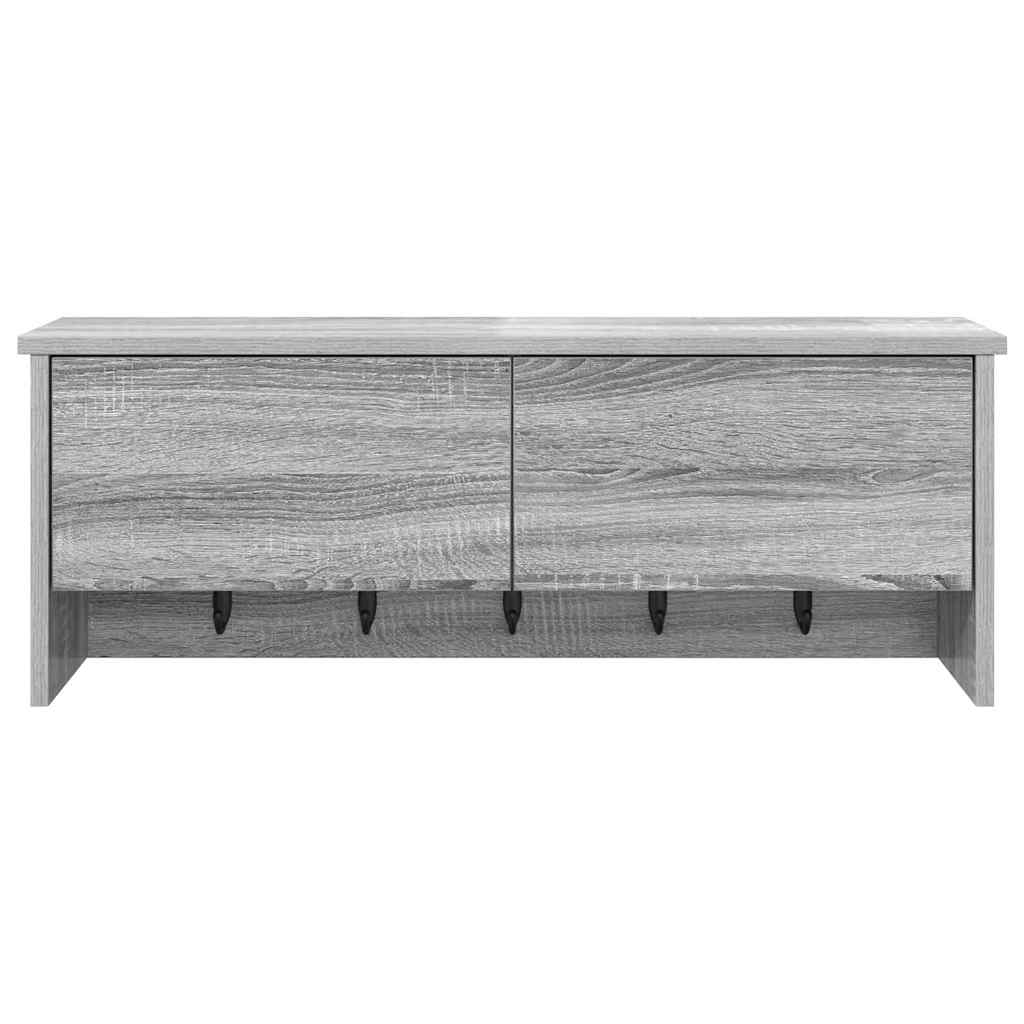 vidaXL Wall-Mounted Coat Rack with Shelf Grey Sonoma 80 x 20 x 30 cm