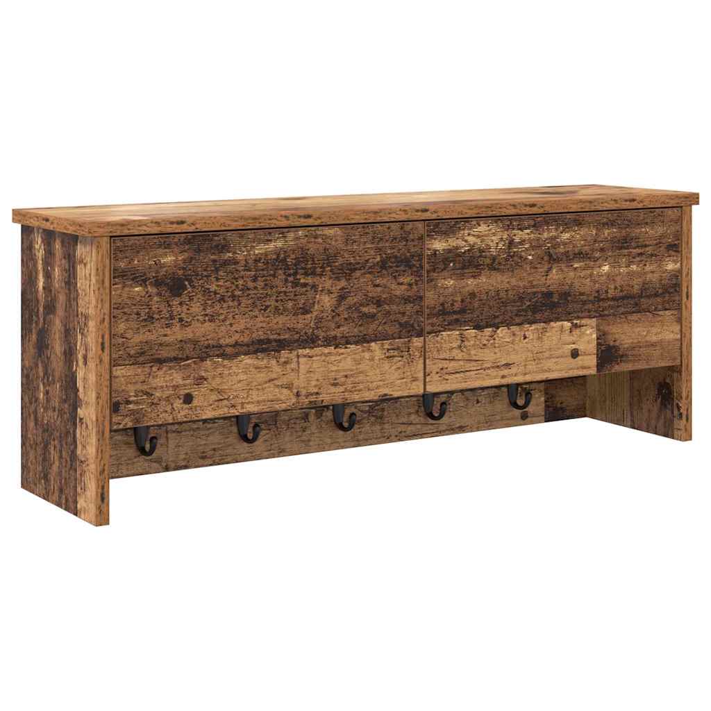 vidaXL Wall-Mounted Coat Rack Old Wood 80 x 20 x 30 cm Engineered wood