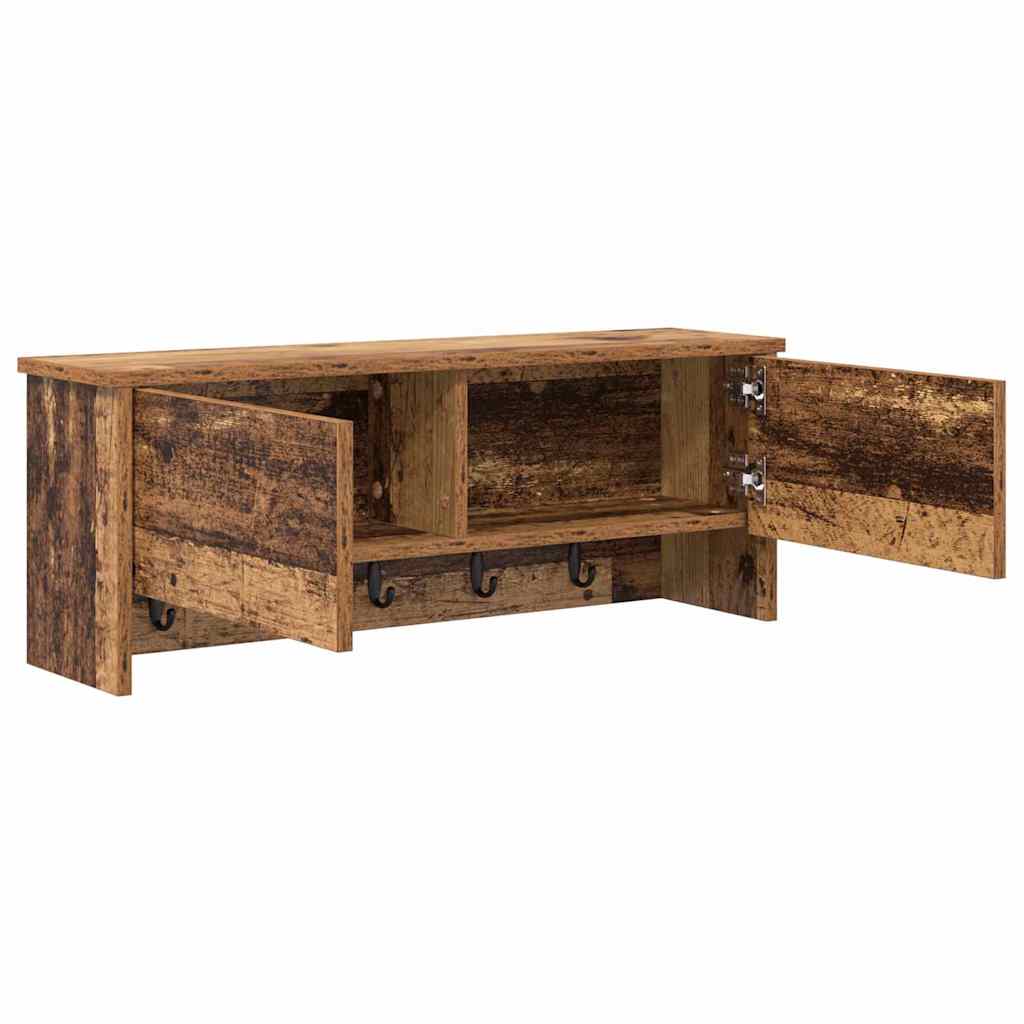 vidaXL Wall-Mounted Coat Rack Old Wood 80 x 20 x 30 cm Engineered wood