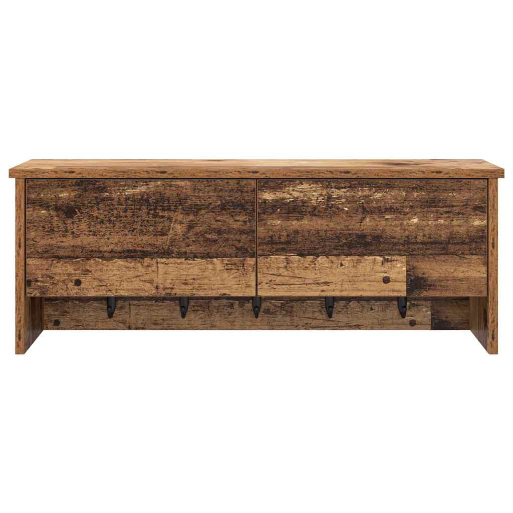 vidaXL Wall-Mounted Coat Rack Old Wood 80 x 20 x 30 cm Engineered wood