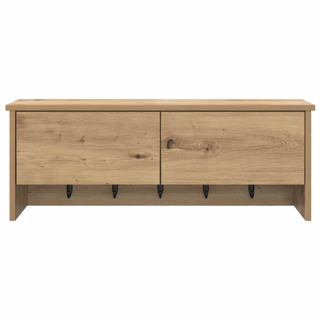 vidaXL Wall-Mounted Coat Rack with Shelf Artisan Oak 80 x 20 x 30 cm